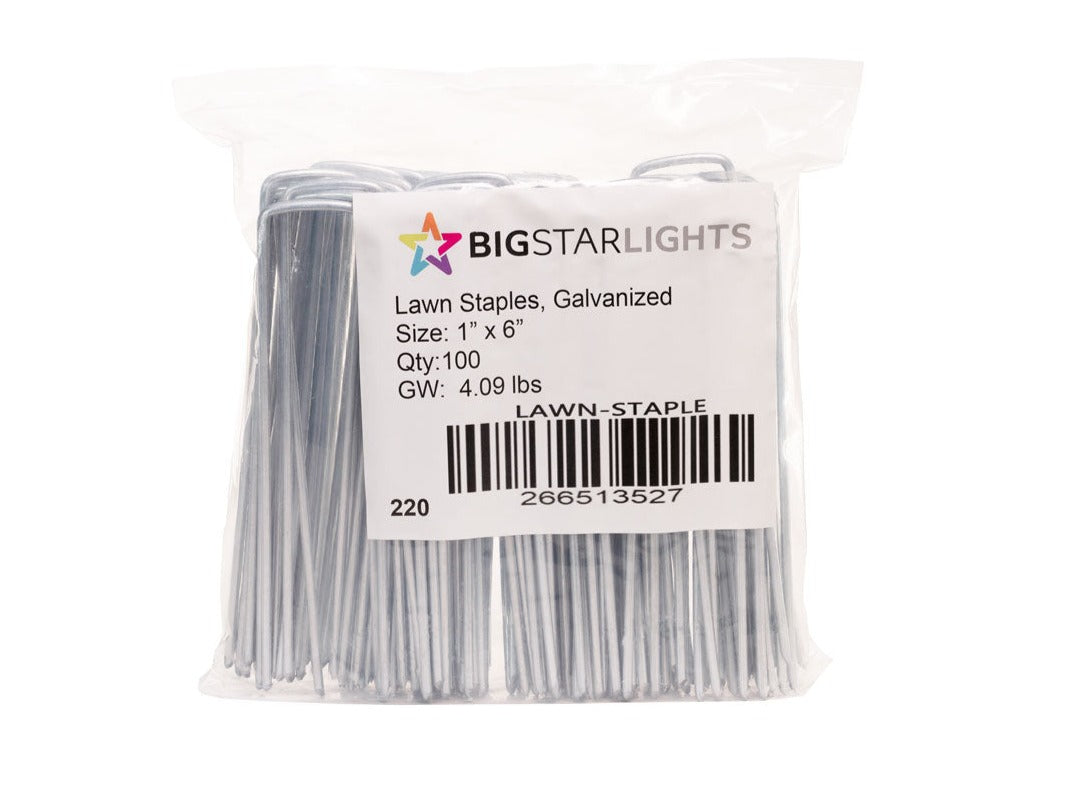 Lawn Staples, galvanized, 1x6 inch (100-Pack)