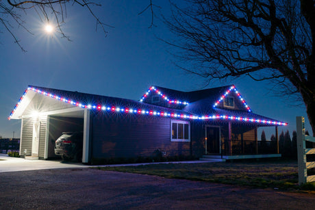 Permanent Holiday Lighting Purple Chromaglow on house