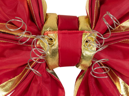 Nylon Red Bow with Gold Trim