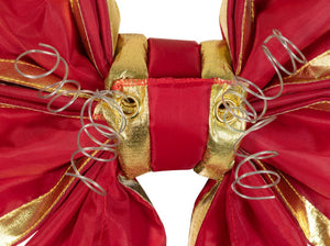 Nylon Red Bow with Gold Trim (Case of 20/10) Preorder