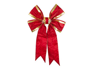 Nylon Red Bow with Gold Trim (Case of 20/10) Preorder