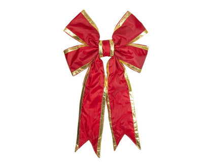 Nylon Red Bow with Gold Trim