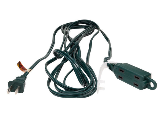 Power Cord (15 ft) 3-Outlet Plug, GREEN