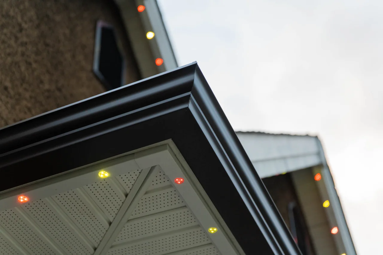 Chromaglow lights visible beneath the eave
